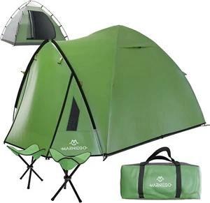 NUEVO MarnieGO 2 Personas Mochilero Camping Hub Tienda con 2 Taburetes, Bolsa de Transporte - Imagen 1 de 6