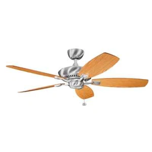 Kichler Canfield 52" Brushed Steel Ceiling Fan w/ Pull Chain for Indoor - Picture 1 of 11