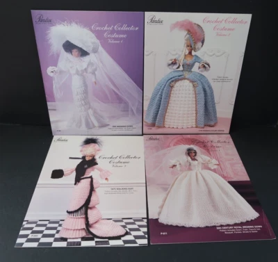 CROCHET COLLECTOR COSTUME VOL 1-4 WEDDING GOWN FRENCH WALKING DRESS PATTERNS - Image 1 of 4
