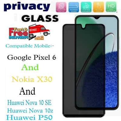 Privacy Tempered Glass Screen Protector For  Google Pixel 6,Nokia X30 - Image 1 of 4