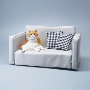 JXK Resin Sitting Chubby Cat Statue for Desktops gift for cat lovers - Picture 1 of 26