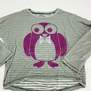 MUDD Girl’s Gray Purple Penguin Graphic Long Sleeve T-Shirt Kid’s Size M/10/12 - Picture 1 of 6