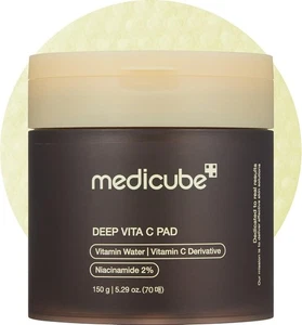 Medicube Deep Vita C Pad – Brightening & Hydrating Facial Toner Pads – 70 Sheets - Picture 1 of 8