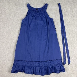 Talbots Dress Womens Size 12 Blue Lined Casual Ruffled Knee Length Sundress - Picture 1 of 10