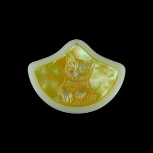 Carved Cat MOP Designer Bead GM053028 - Picture 1 of 4