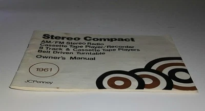 Винтажный стерео компактный плеер JC Penny модель No 1961 руководство пользователя - Изображение 1 из 4