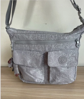 Kipling Monissa Large Shoulder Bag In Floral Sketch Grey & Silver New - Image 1 of 4