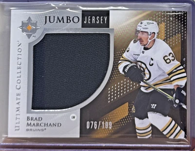 2024-25 UD Ultimate Collection Brad Marchand Jumbo Jersey #/199 - Image 1 of 2
