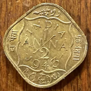 India 1/2 Anna 1943 - Imagen 1 de 2