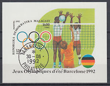 Madagaskar Block 191 Olympische Spiele in Barcelona mit Ersttagstempel 30.6.1992