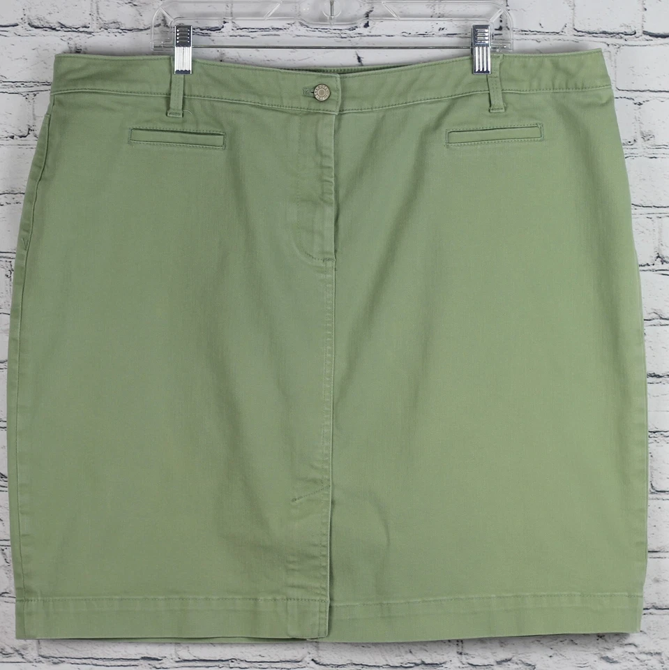 Falda Talbots Mujer Talla Grande Falda Pequeña 20WP Denim Recto Verde Salvia Foto 1 de 4