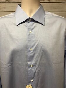  NWT Taccaliti Men's 17.5 37/38 Long Sleeve Blue Dress Shirt MSRP $235