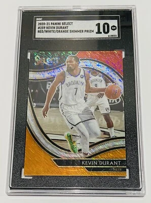 2020-21 Panini Select Courtside Red White Orange Shimmer Kevin Durant 259 SGC 10 - Image 1 of 2