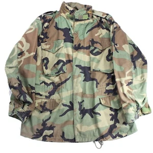 Alpha Industries Field Coat Mens Large Long Cold Weather M65 Jacket Camo Used - Picture 1 of 14