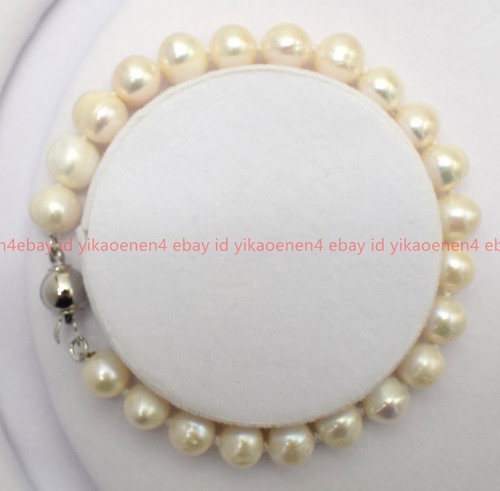 VALENTINO Bracciale Perline Rotonde Naturali 8 9 mm Rosa & Bianca Pietra Preziosa Acqua Dolce 7 9 pollici