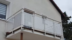 Edelstahl Balkon Geländer Alu Eloxiert Lochblech Balkon Geländer Mit Statik - Bild 1 von 3