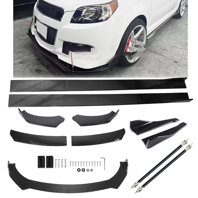 Front Lip Chin Bumper Side Skirt For Chevrolet Aveo Aveo5 Carbon Fiber Bod Kit - Image 1 of 4