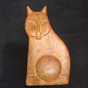 Old Folk Art Pottery Southern Sewer Tile Clay Kitty Cat Animal Sculpture 14" - Picture 1 of 12