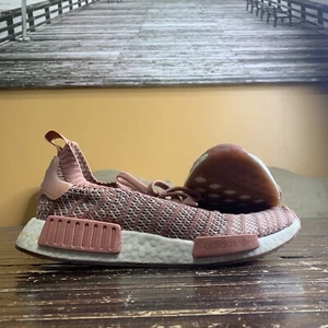 Adidas Womens Nmd R1 Stlt Primeknit CQ2028 Pink Running Shoes Lace Up Size 9 - Picture 1 of 7