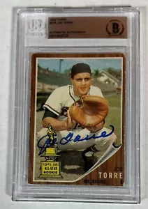 1962 Topps JOE TORRE HOF BAS MT SIGNED AUTOGRAPHED ROOKIE Baseball Card #218 - Picture 1 of 2