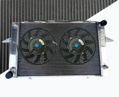 For Volvo 850 twin oil cooler 4 ROW Aluminum radiator+Fan 1992-1997 92 93 94 95 - image 1 of 4