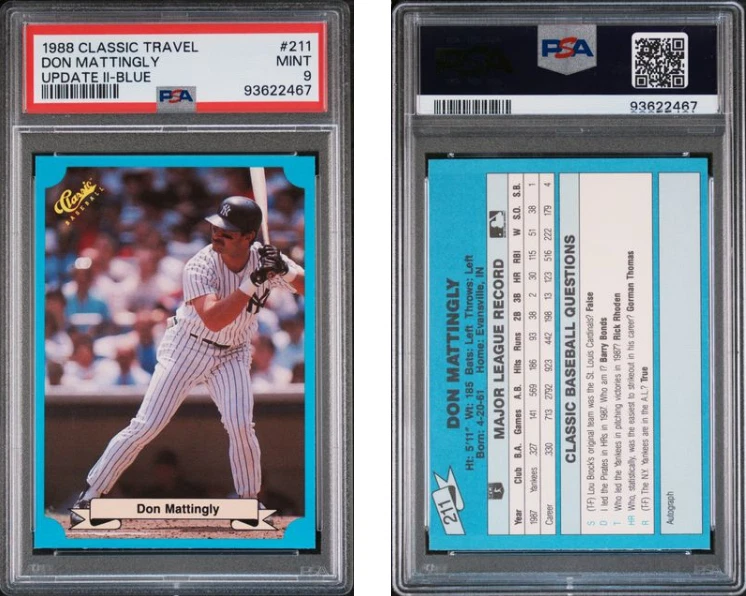 1988 Classic Update II #211 Don Mattingly New York Yankees PSA 9 Mint 93622467 - Image 1 of 1