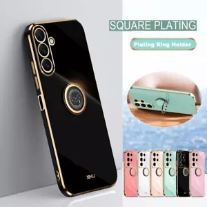 For Samsung M23 M33 M53 M54 Plating Ring Holder Stand Soft TPU Phone Case Cover - Picture 1 of 18