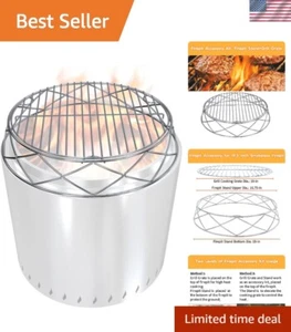 Fire Pit Accessory Kit for 19.5 Inch Solo Stove Bonfire, Stainless Steel Fire... - Picture 1 of 6
