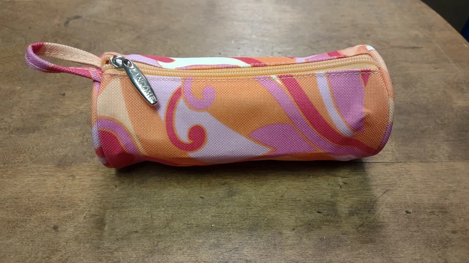 Bolsa de Maquillaje Cosmético Multicolor Lancome Bolsa de Tubo con Cremallera Naranja Rosa Blanco Foto 1 de 3