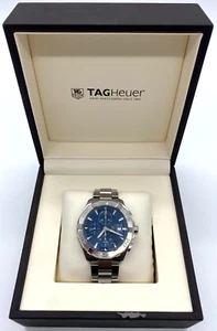 Tag Heuer AQUARACER CAY2112-2 Chronograph Blue Dial Automatic Men's Stainless - Picture 1 of 14