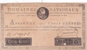 300 Livres Louis XVI - 19-06 et 12-09-1791 - Série D - Signature Guillaumot - Picture 1 of 2