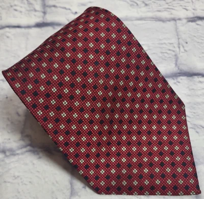 J. Corbata Crew de seda roja azul gris plata geométrica para hombre EE. UU. 56 x 3,7/8 Foto 1 de 4