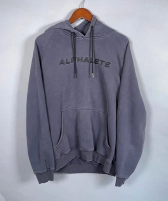 Толстовка с капюшоном на шнурке Alphalete для взрослых большая темно-серая с тиснением 2019 - Изображение 1 из 4