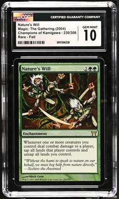NATURE'S WILL Champions of Kamigawa Foil Rare CGC 10 MTG [Nostalgium] - Image 1 of 2