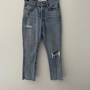 GRLFRND Jeans Womens 25 Blue Skinny Denim Karolina Hi Rise Straight Crop 25x27 - Picture 1 of 10