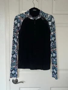 Jessica Simpson Multicolored Patterned Warmup Jacket Active Wear With Mesh - Picture 1 of 8
