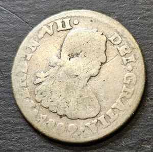 1809 MO TH MEXICO Silver 1/2 Real Spain Colonial Ferdinand VII Scarce Coin - Picture 1 of 8