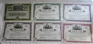6x Aktien I.O.S. Ltd. Overseas & Tobacco Products Corporation Stock Wertpapier - Bild 1 von 8