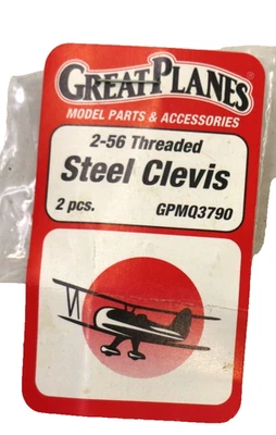 GREAT PLANES 2-26 Threaded Steel Clevis 2 pcs GPMQ3790 - Image 1 of 2