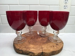 set of 4 ZRIKE CAMELOT RED GOBLETS (6.5") MINT - Picture 1 of 14