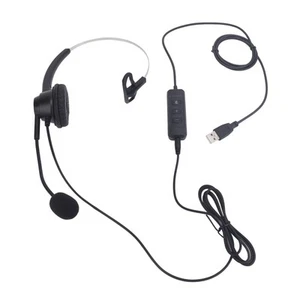 Telephone Headset USB To USB C 3.5mm Corded Monaural Headset Support Speaker FY - Afbeelding 1 van 23