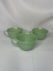 Anchor Hocking Fire King Jadeite Jane Ray Ribbed Tea Cups Set Of 3 Vintage