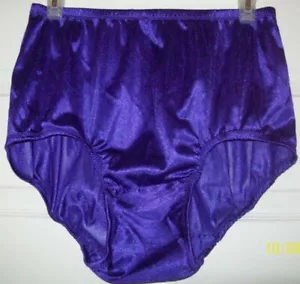 PURPLE NYLON TRICOT 2 Layer Wider Crotch PANTY * ENCASED BRIEF * 27" - 42"  L - Picture 1 of 1