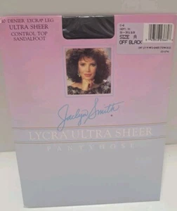 De Colección JACLYN SMITH Lycra Ultra Transparente Control Top Sandalia Pantimedias NEGRO APAGADO TALLA A - Imagen 1 de 3