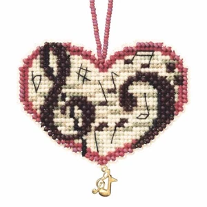 Love Notes Beaded Charmed Ornaments Kit Mill Hill 2013 I Love - Picture 1 of 3