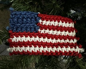 American Flag Dish Scrubber (Rough & Spongy Yarn) - Picture 1 of 4