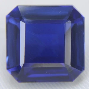 10-12 Ct Certified Natural Blue Sapphire Brilliant Emerald Cut loose gemstones - Picture 1 of 6