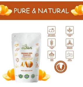 MYHERB ORANGE PEEL POWDER 227gX 1 Pack FACE, SKIN,HAIR CARE DIY PACK FOOD GRADE - Picture 1 of 7
