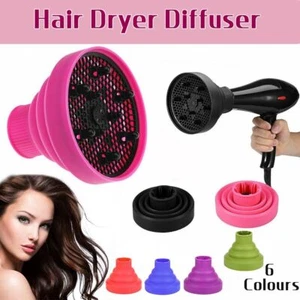 Silicone Hair Dryer Travel Professional Salon Foldable Diffuser Blow Dryer Tool - Picture 1 of 25