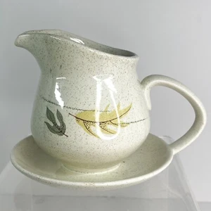Vintage Franciscan Autumn Leaves Earthenware Gravy Boat w/ Attached Under Plate - Picture 1 of 6